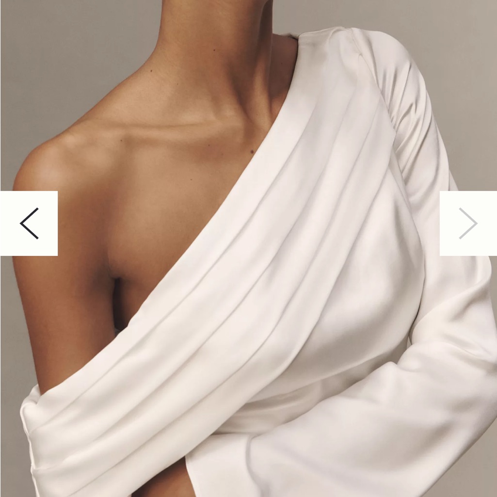 Bhldn One-Shoulder White Draped Dress